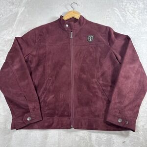 AE Di Milano Emporio Collezioni Men's Faux Leather Jacket Maroon - Sz XL Italy